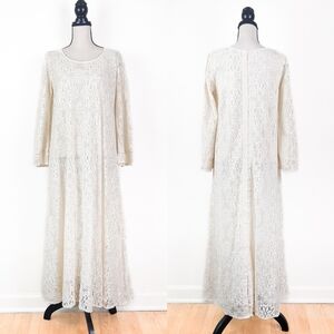 🦋LAST 1🦋 NWT Blue Boheme Ibiza Lace Maxi Dress, Natural